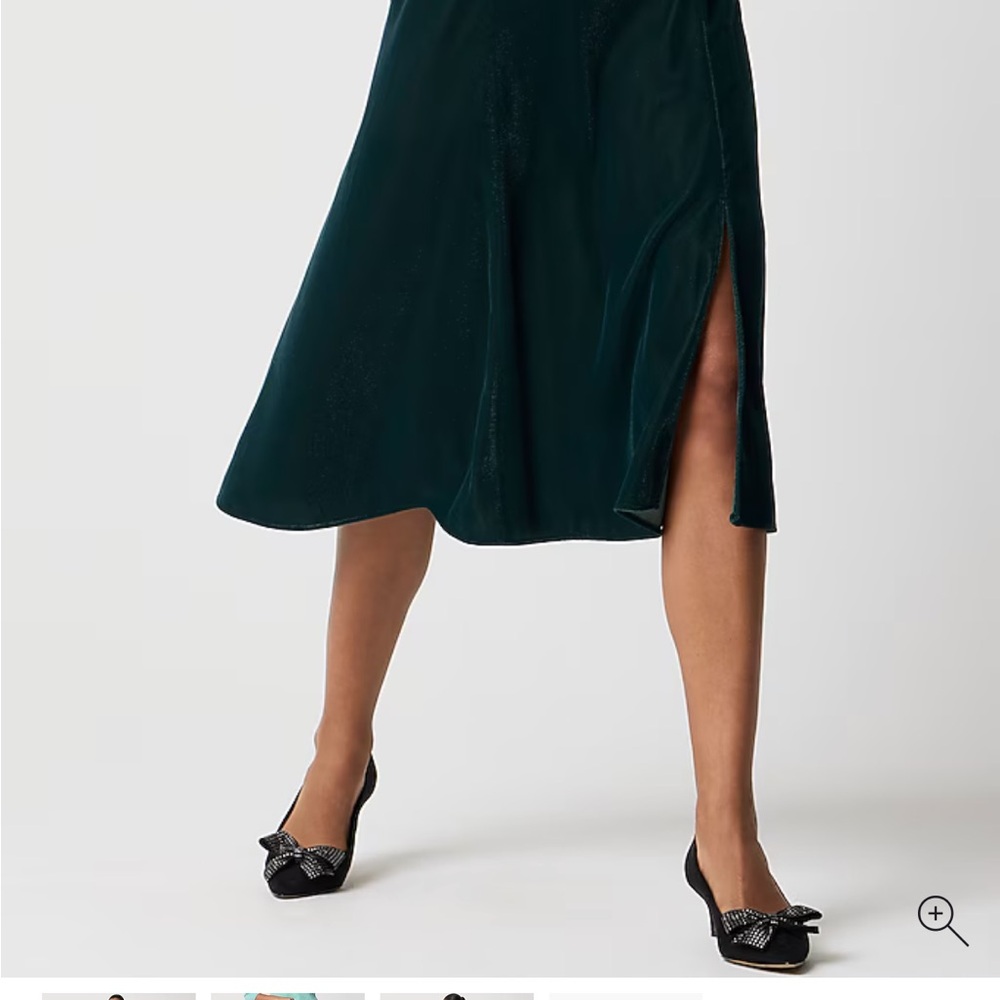 J. Crew Green Velvet Skirt Small Petite - Picture 3 of 9